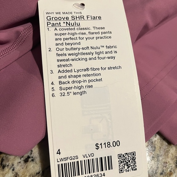 💗GET 20% OFF💗 NWT Lululemon Groove SHR Flared Pant *Nulu - Velvet Dust - Picture 3 of 11